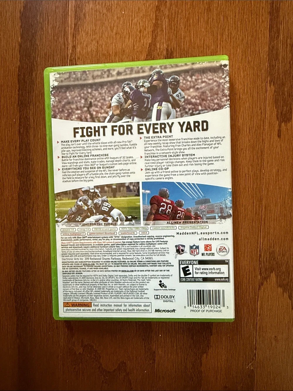 Madden NFL 10 Xbox 360 Football Video Game Complete With Manual